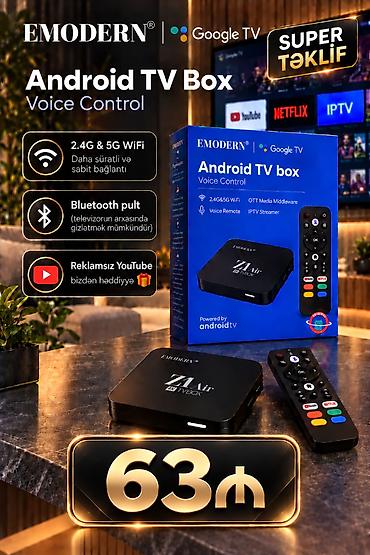 limitsiz internet: Yeni Smart TV boks Google TV 2 GB / 16 GB, Google TV, Ünvandan götürmə, Ödənişli çatdırılma — 1