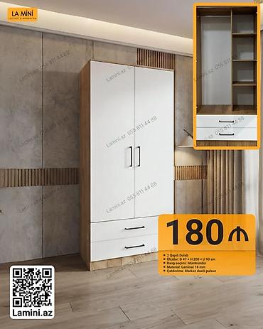 Ev və bağ: İki qapılı dolab - Ölçülər: D 47 × H 200 × U 90 sm - Daxili quruluş — 1