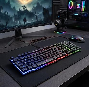 asus tuf dash: RGB işıqlanmalı tam ölçülü mexaniki oyun klaviaturası - 104 düyməli — 1