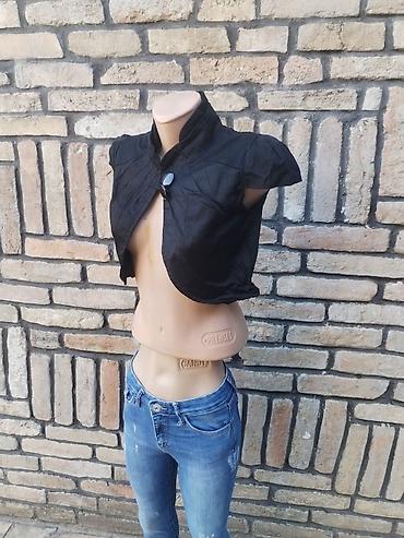 mini kofer: Crni bolero/kratka jaknica sa visokim kragnom - Veličina: S (Vel S — 4