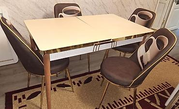 Mətbəx üçün, İşlənmiş, Kvadrat masa, 4 stul