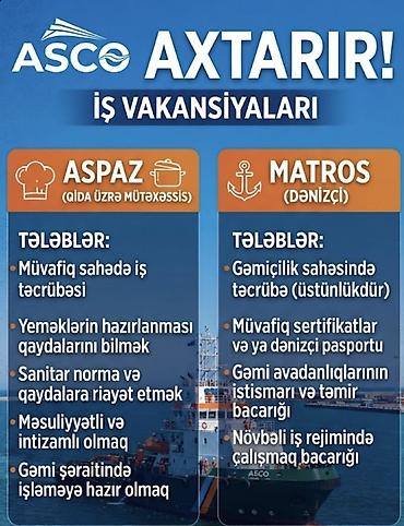Vacap Uzerinden Elage Saxlaya Bilersiz Aşpaz Ve Matros Gemide İş lalafo.az -da Vacap Uzerinden Elage Saxlaya Bilersiz Aşpaz Ve Matros Gemide İş