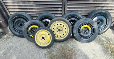 Колеса в сборе: Колеса в сборе 165 / >80 / R 18, Лето, Б/у, Запаска, Легковые, Железные, отверстий - 5 — 1