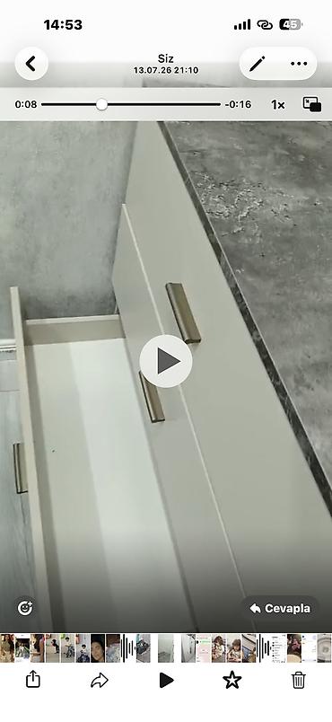 Komodlar: Masaüstü güzgülü komod - Minimalist dizaynlı, zərif krem rəngli komod — 6