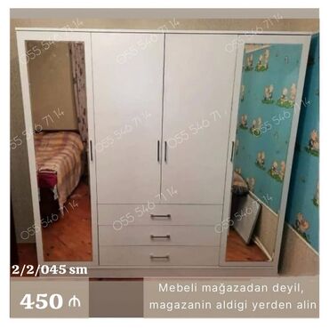 Dolablar: Yeni, 4 qapılı Düz dolab, Qarderob, paltar dolabı