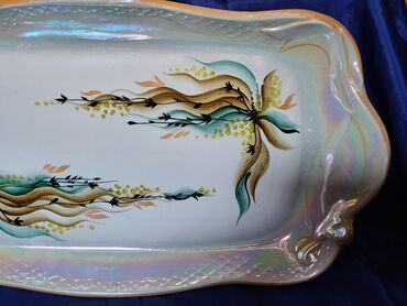 Ostalo posuđe: Oval,tanjir rucni rad,ruski 60,70te. Oval za serviranje,kolace — 8