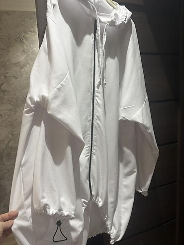 ağ kurtka: Yeni!!!!!!!!!Oversize qadın 3lü ətəkli dəst– kapüşonlu, uzun kəsim — 3