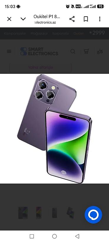 Oukitel P1 – 8 GB RAM, 256 GB yaddaşlı smartfon - Ekran: geniş tam