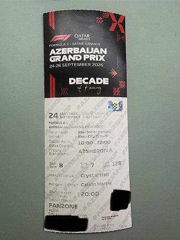 Turizm: Məhsul: Formula 1 Qatar Airways Azerbaijan Grand Prix 2026 üçün rəsmi — 1