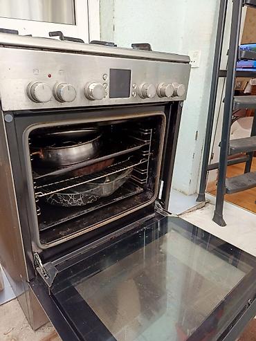 dord goz pec: Qaz-elektrik kombinə edilmiş bişirmə sobası - Üst panel: 3 qaz ocağı — 2