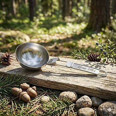 барная ложка: Поварежка складная туристическая - Материал: нержавеющая сталь - — 1