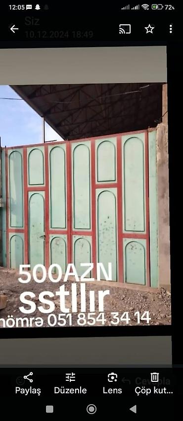 sandiq sekilleri: İşlənmiş Dəmir Həyət darvazası, Yana açılan, 3 m, Mexaniki, rəng - Yaşıl, Kredit yoxdur, Ödənişli çatdırılma — 1