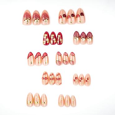 dream touch: Set od 30 presovanih noktiju – “Cherry & Strawberry” dizajn - — 3
