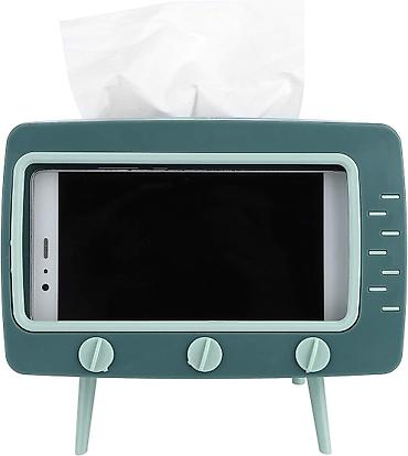 poct qutusu: Telefon və salfetka qabı. Retro TV dizaynlı salfet qutusu və telefon — 2