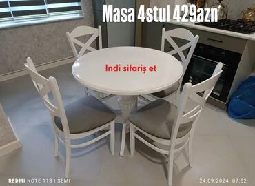 Masa və oturacaq dəstləri: Mətbəx üçün, Yeni, 4 stul