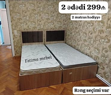 mebel kreditle: İki ədəd tək nəfərlik çarpayı dəsti. - Ölçü: standart tək nəfərlik — 1