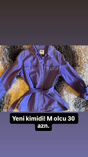 cins: 1 defe geyinilib! ZARA qadın üst geyimi – beldən kəmərli, uzunqollu — 1