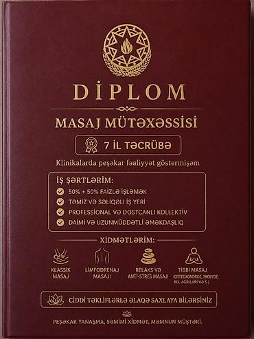 Tibb, əczaçılıq: Masajist, 5 ildən artıq təcrübə — 1