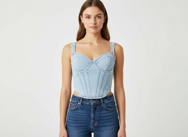 stradivarius top bez ramiączek: PrettyLittleThing, Топ жіночий, розмір XS
