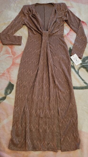 Dresses: M (EU 38), color - Brown, Evening, Long sleeves