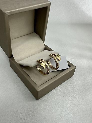 Золотые серьги‑кольца, 585 проба - Материал: золото 585 пробы