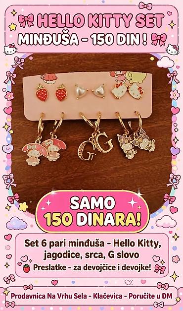sandala papuca: Hello Kitty set minđuša - Set od 6 pari minđuša na kartici - Motivi — 1