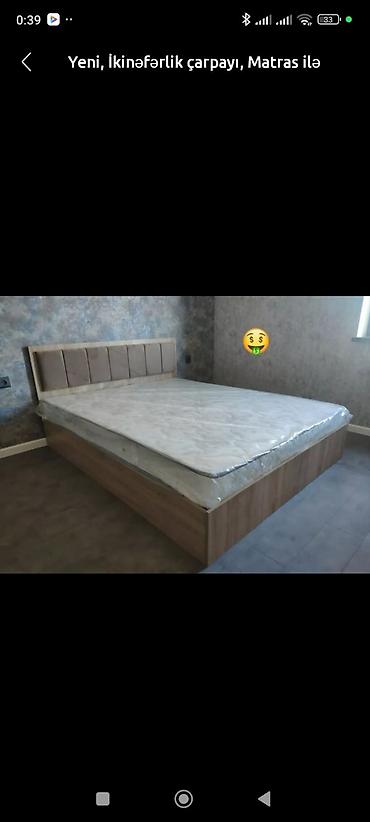 İkinəfərlik çarpayı – matras ilə - Ölçü: standart ikinəfərlik