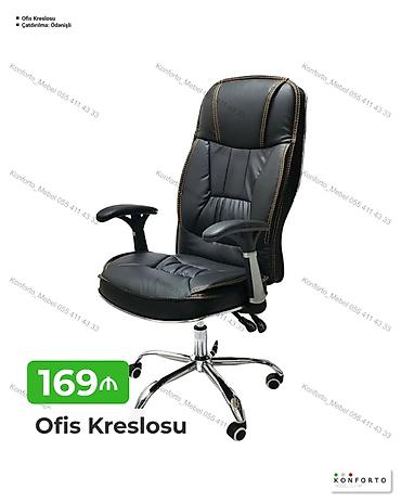 Ofis mebeli: Ofis kreslosu - Model: yüksək bel, ortopedik dizayn - Rəng: qara - — 1