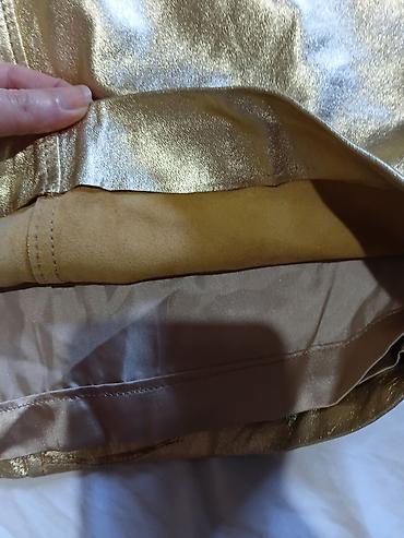 cloudtec patike: Zlatna mini suknja od prave kože, brenda Alba Moda (etiketa unutra) — 3