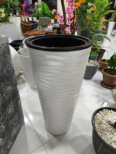 dibçək: Müasir dizaynlı hündür dekorativ dibçək - Material: yüngül və möhkəm — 1