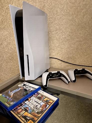 PS5 diskli 2 original pult GTA V diski FC 24 diski. 670gb qutusu