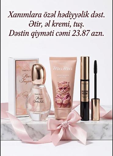 Faberlic qadınlar üçün hədiyyəlik dəstlər 1) Ətir + əl kremi + tuş