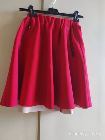 teksas mini suknja: S (EU 36), Mini, color - Red