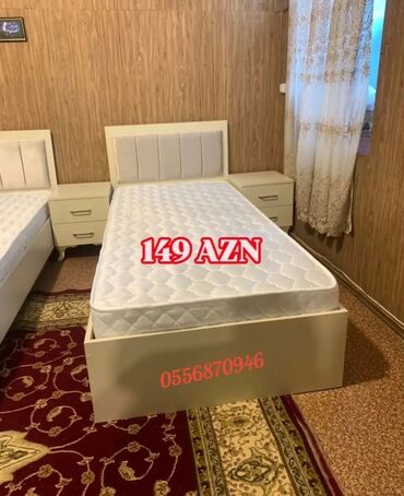 Çarpayılar: Yeni, Təknəfərlik çarpayı, Bazasız, Matras ilə, Siyirməsiz, Azərbaycan — 26