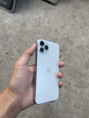 про 5 наушники: IPhone 11 Pro, Колдонулган, 64 ГБ, White Titanium, Заряддоочу түзүлүш, Кабель, Куту, 71 %