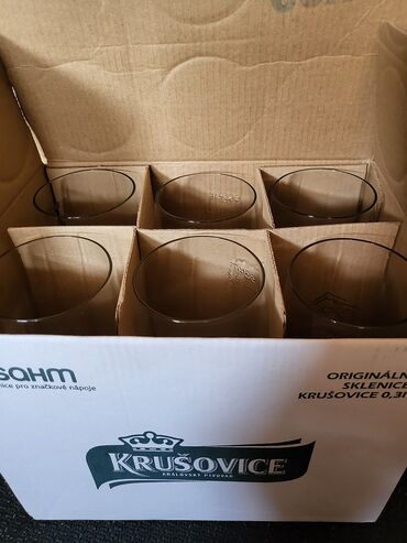 Čaše: Case nove za pivo orig.Krusovice Ceska. Nove case,komada 6 u ceni,sve — 2