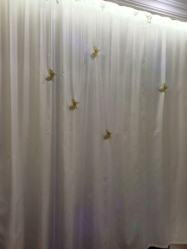 Pərdə və tüllər: Yeni, Tül, rəng - Bej, Pulsuz çatdırılma — 8