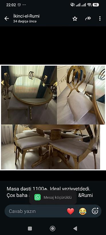 Masa dəsti 1100₼. Ideal veziyyetdedi. Çox baha alınıb. Ünvan Xırdalan lalafo.az -da Masa dəsti 1100₼. Ideal veziyyetdedi. Çox baha alınıb. Ünvan Xırdalan