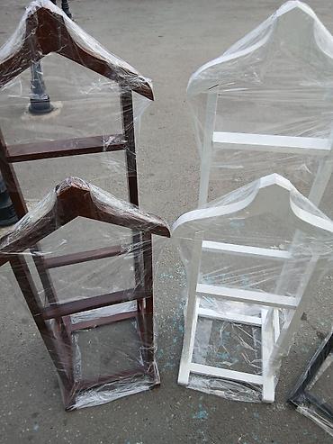 inter tekstil sumqayit: Taxta geyim dayağı (valet stand) - Material: təbii ağac, hamar — 6