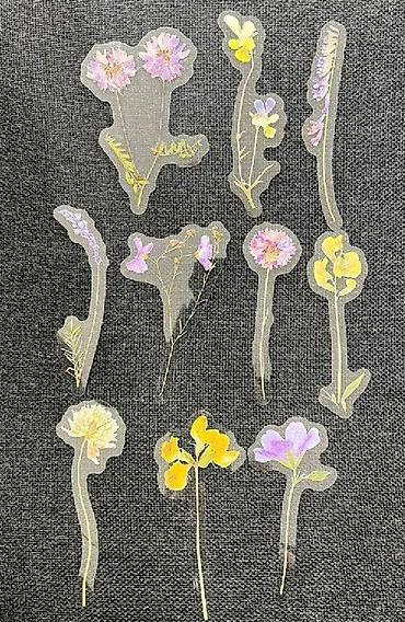 Канцтовары: Наклейки с цветами (Simulation Flower Sticker) 🌸 Набор стильных — 2