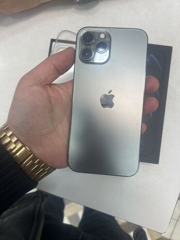 Apple iPhone: IPhone 12 Pro Max, 128 GB, Gümüşü, Zəmanət, Simsiz şarj, Face ID