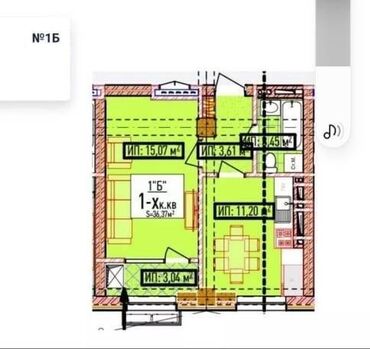 квартиры вип: 1 комната, 37 м², Элитка, 9 этаж, ПСО (под самоотделку)