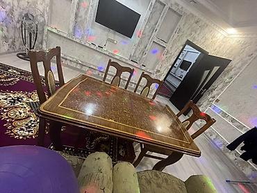 tulpan gulleri: Klassik üslubda masa dəsti - Dəst: düzbucaqlı masa + 4 ədəd uyğun — 1