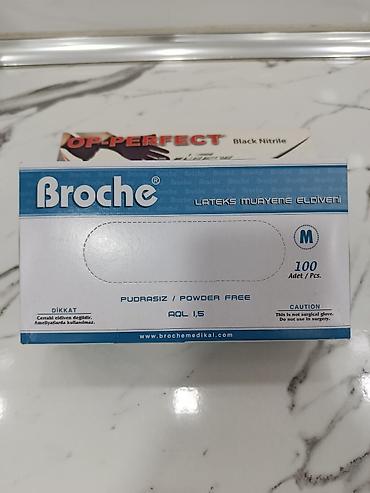 nitril: Ortaboy 6m broche s-m razmel latex.
Tibbi əlcək — 1