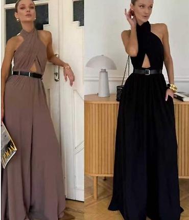 kaftan: Elegantna maxi haljina sa preklopljenim gornjim delom i otvorom na — 3