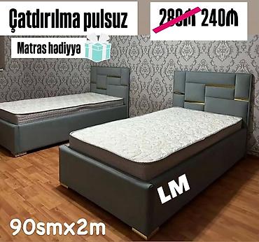 matras ucuz: Tək nəfərlik çarpayı dəsti - Ölçü: 90 sm x 2 m - Dizayn: müasir — 1
