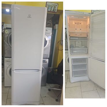 Aspiratorlar: Indesit iki kameralı soyuducu - Klassik ağ korpus, yuxarıda soyuducu