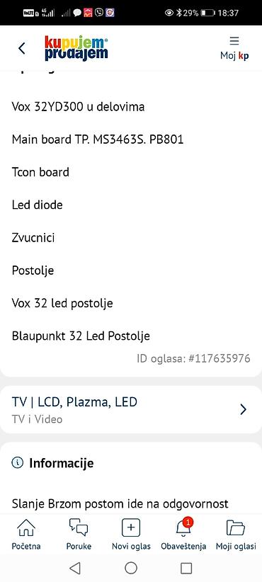Aksesoari za TV i video: Vox 32YD300 – delovi i postolja + postolje za Blaupunkt 32" Dostupne — 1