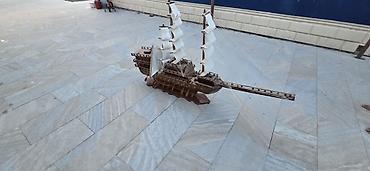 gemiler: Dekorativ yelkənli gəmi maketi - Material: əsas hissələr ağacdan; — 1