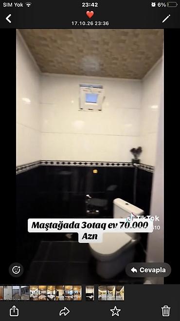 qubada ipoteka evler: Maştağada 3 otaqlı həyət evi. - Daxili plan: geniş zal, 2 yataq — 7